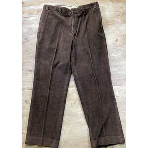 Vintage LL Bean Dark Brown Thick Cord Corduroy Pants Grunge Baggy Men's 37x30